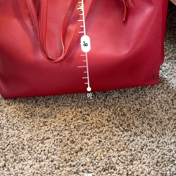 Tory Burch Red Tote Bag with buckles! - Picture 12 of 14